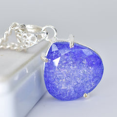CERTIFIED 56 Ct Natural Sapphire 925 Starling Silver Purple Pear Pendant Stone