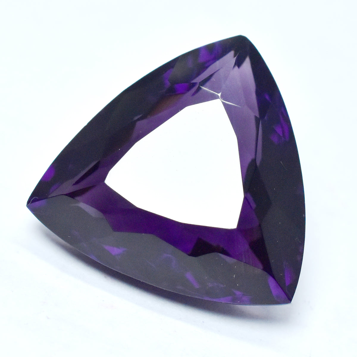 60.45 Ct Natural Purple Amethyst Trillion Cut CERTIFIED Loose Gemstone Stunning