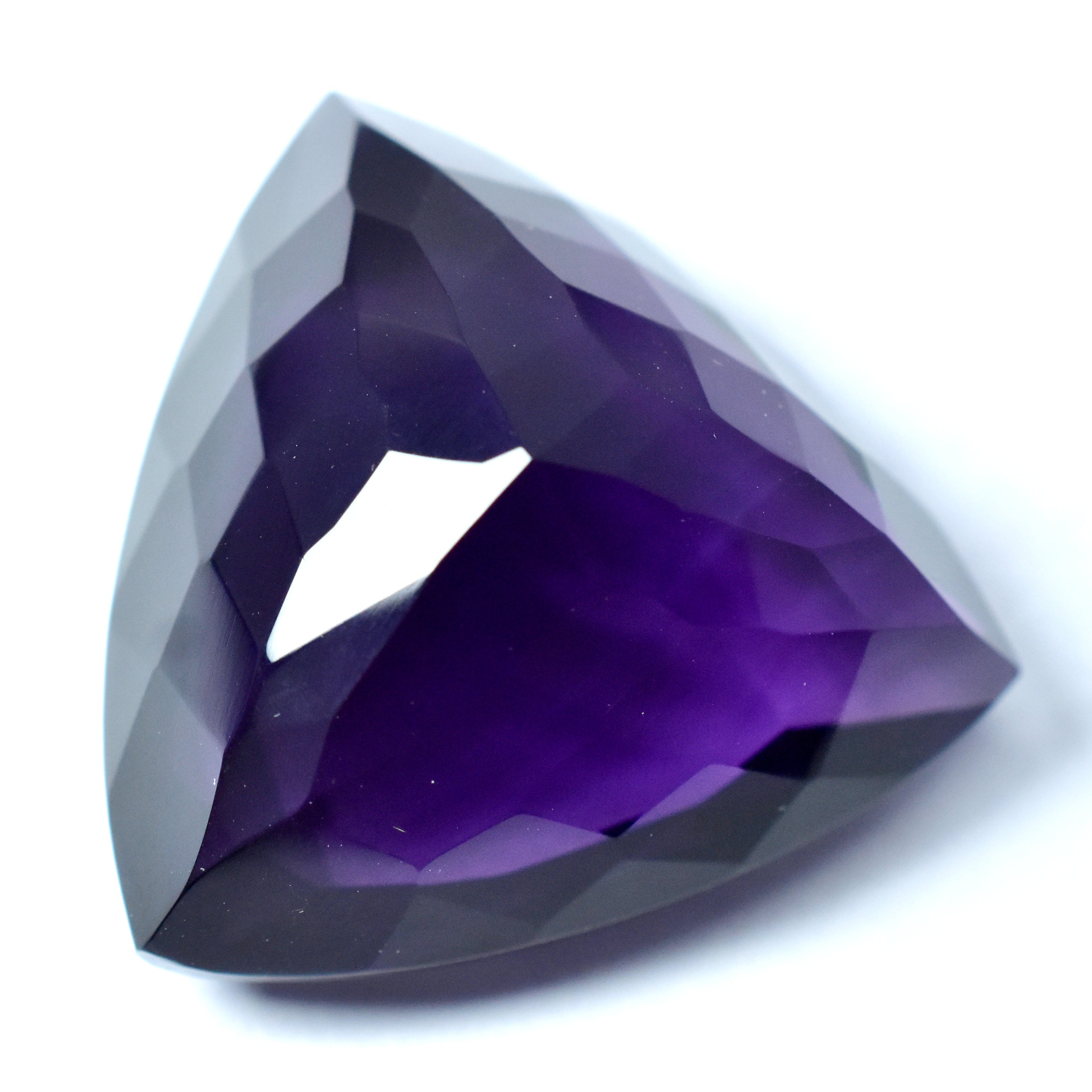 60.45 Ct Natural Purple Amethyst Trillion Cut CERTIFIED Loose Gemstone Stunning