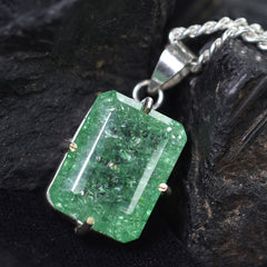 Zambian Green Emerald 66Ct Natural CERTIFIED 925 Starling Silver Emerald Pendant