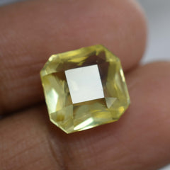 10.23 Ct Natural Sapphire Yellow CERTIFIED Square Cut Guenine Loose Gemstone