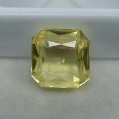 10.23 Ct Natural Sapphire Yellow CERTIFIED Square Cut Guenine Loose Gemstone