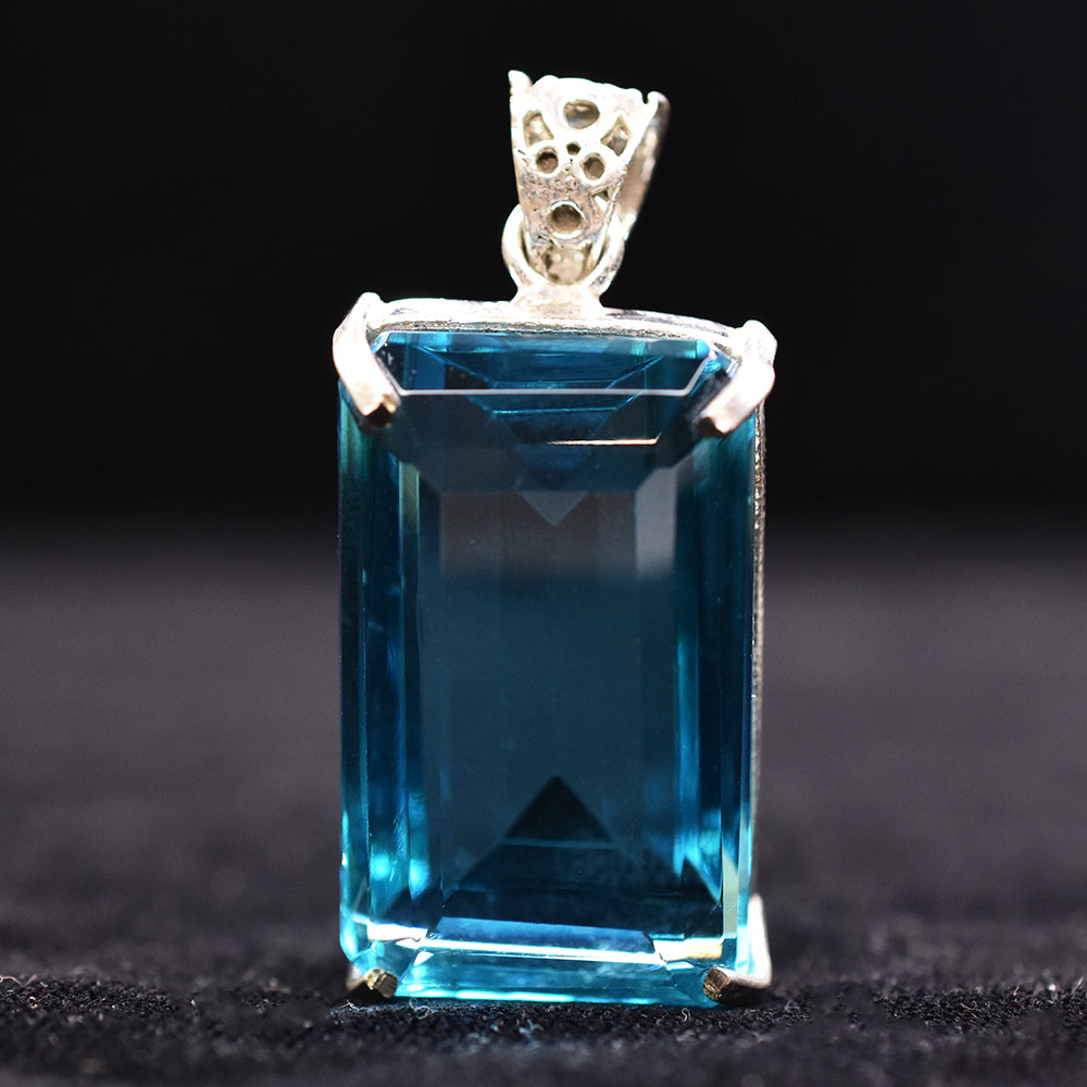 Lab Created Sapphire 95 Ct Certified 925 Sterling Silver Emerald Gems Pendant