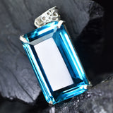 Lab Created Sapphire 95 Ct Certified 925 Sterling Silver Emerald Gems Pendant