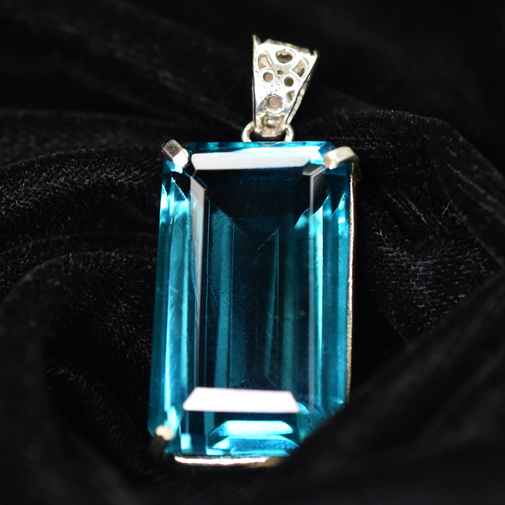 Lab Created Sapphire 95 Ct Certified 925 Sterling Silver Emerald Gems Pendant