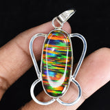 A+ Quality 33 Ct Natural CERTIFIED Opal Oval Gems Pendant 925 Sterling Silver