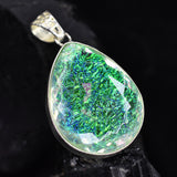 Lab Created Ammolite 87.80 Ct Pear Cut CERTIFIED Gemstone Pendant Free Delivery