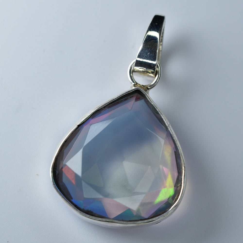 CERTIFIED Natural Opal 31 Ct Pear 925 Sterling Silver Gems Pendant Free Delivery