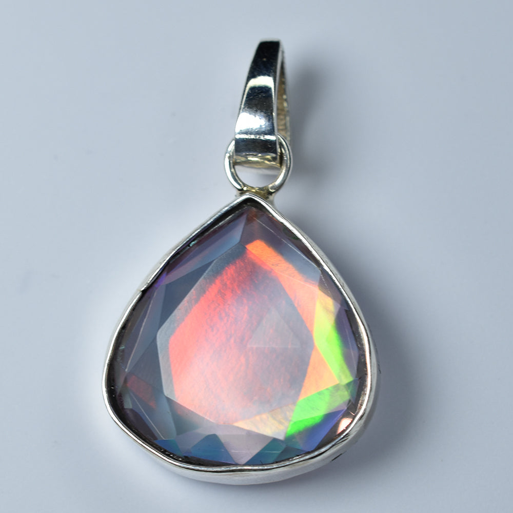 CERTIFIED Natural Opal 31 Ct Pear 925 Sterling Silver Gems Pendant Free Delivery
