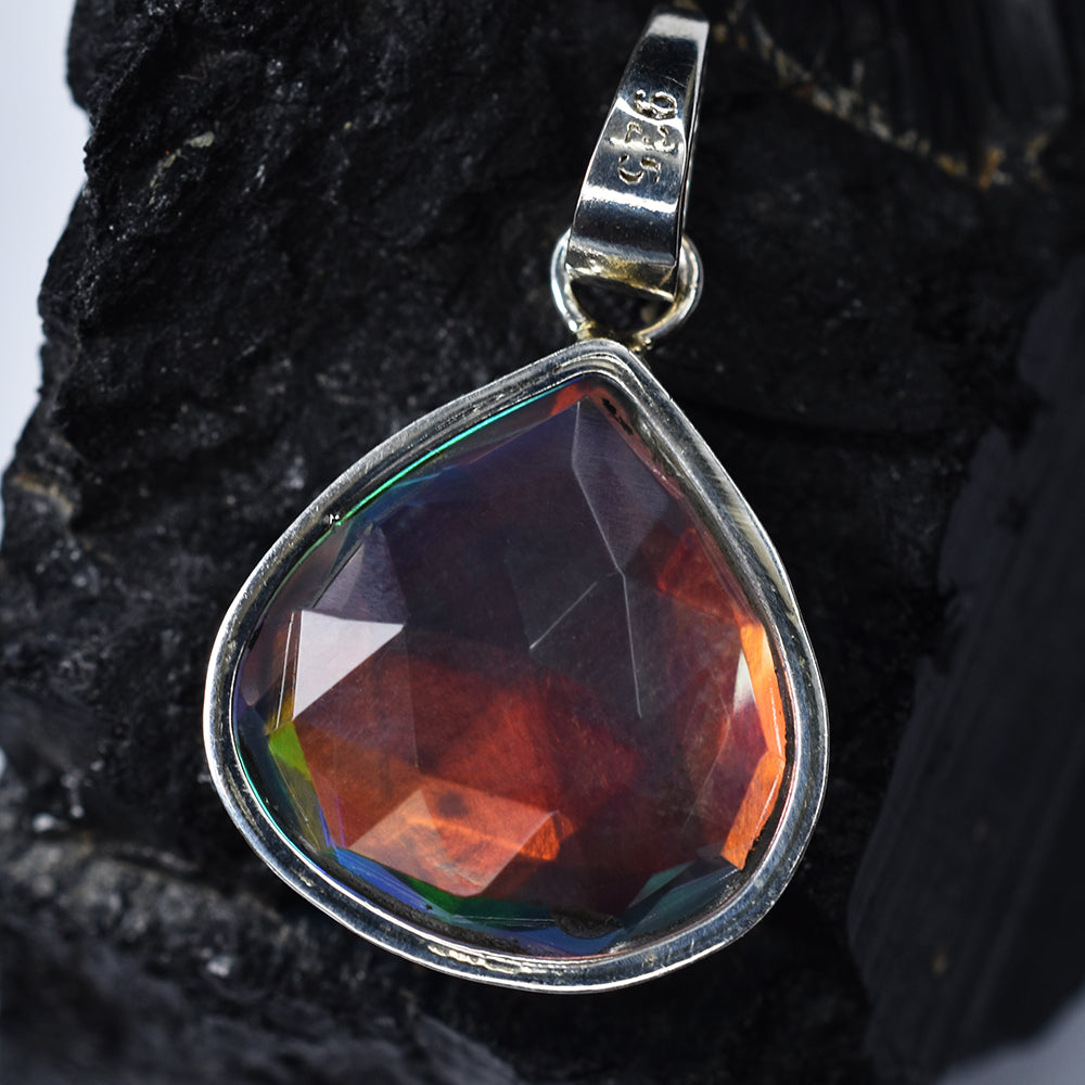 CERTIFIED Natural Opal 31 Ct Pear 925 Sterling Silver Gems Pendant Free Delivery