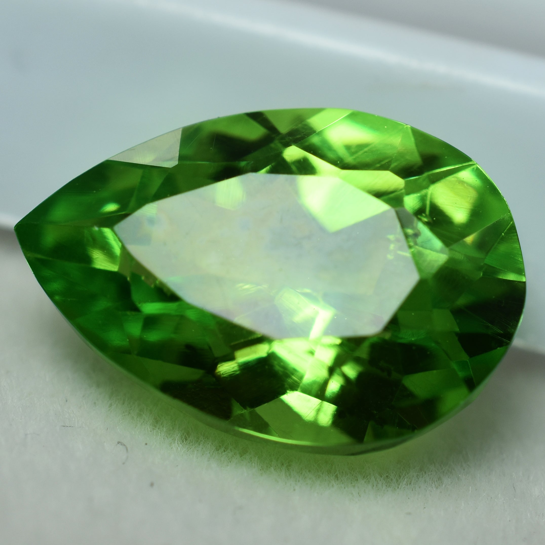 Rare Natural Green Peridot 9.10 Carat Pear Cut Loose Gemstone CERTIFIED