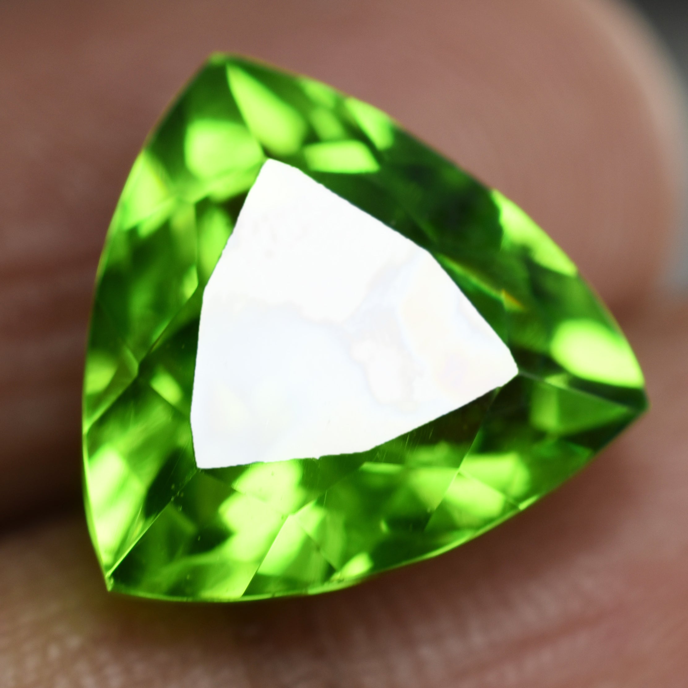 Trillion Cut Natural Rare Green Peridot 9.00 Carat Loose Gemstone CERTIFIED