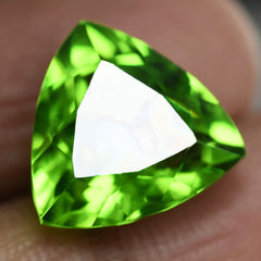 Trillion Cut Natural Rare Green Peridot 9.00 Carat Loose Gemstone CERTIFIED