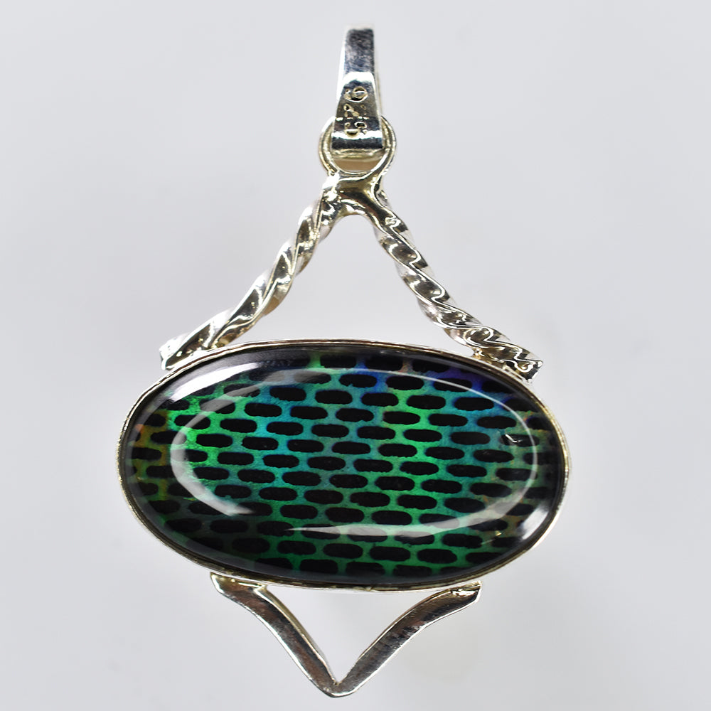 A+ Quality Natural Opal CERTIFEID 31 Ct 925 Sterling Silver Oval Gems Pendant