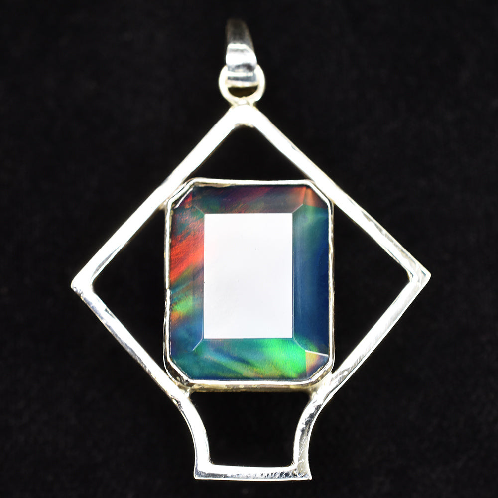 silver emerald pendant India
