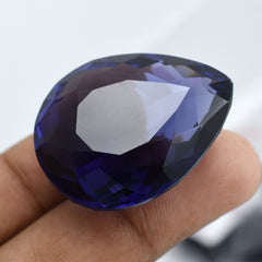 90.60 Carat Natural Purple CERTIFIED Amethyst Loose Gemstone Pear Cut Ring Size