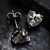 Perfect Heart Earring Pair 11 Ct CERTIFIED Synthetic White Moissanite Free Gift