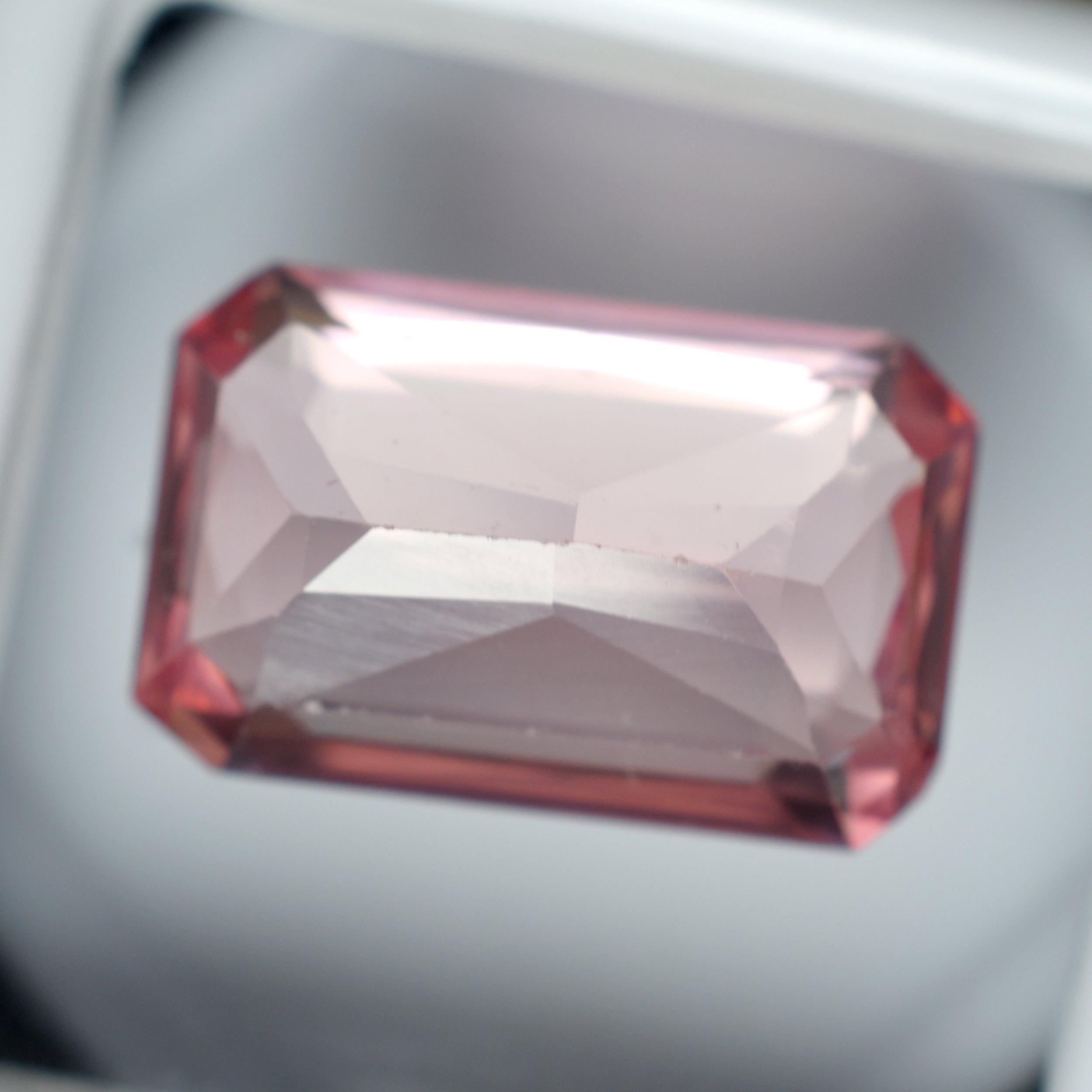 14.10 Ct Natural Padparadscha SAPPHIRE Loose Gemstone CERTIFIED Emerald Cut