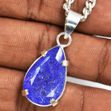 33 Ct Natural Purple Sapphire CERTIFIED 925 Starling Silver Pear Pendant Gems