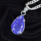 33 Ct Natural Purple Sapphire CERTIFIED 925 Starling Silver Pear Pendant Gems