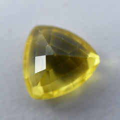 Natural Loose Gemstone 8.65 Ct Yellow Sapphire Trillion Cut Rare CERTIFIED