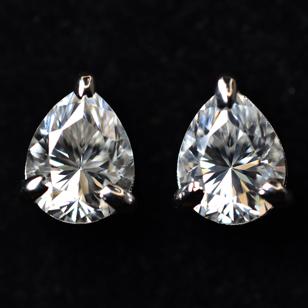 CERTIFIED Pear Cut Synthetic Moissanite 14.30 Ct Stone Earring Pair Gift For Her