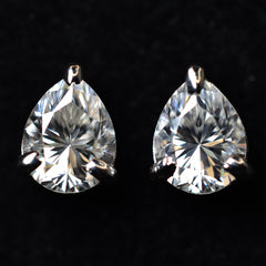 CERTIFIED Pear Cut Synthetic Moissanite 14.30 Ct Stone Earring Pair Gift For Her