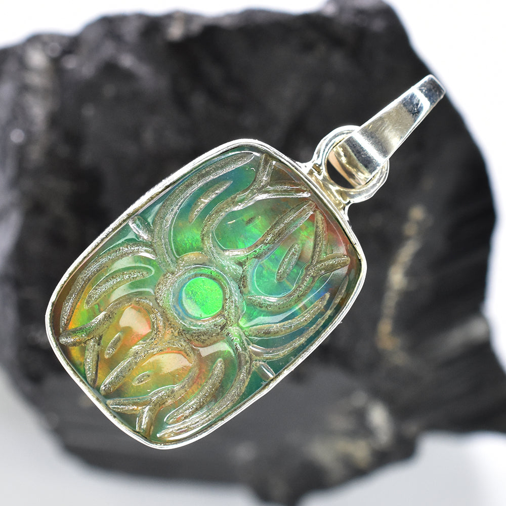 925 Sterling Silver CERTIFIED Natural Opal 31 Ct Beautiful Cushion Gems Pendant