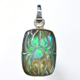 925 Sterling Silver CERTIFIED Natural Opal 31 Ct Beautiful Cushion Gems Pendant