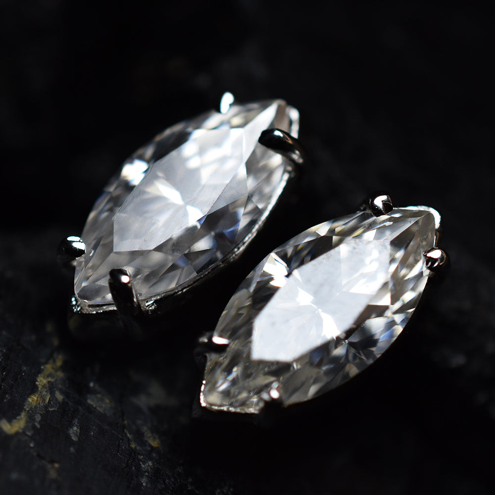 Synthetic Moissanite 13 Ct CERTIFIED White Marquise Gems Earring Pair Free Gift
