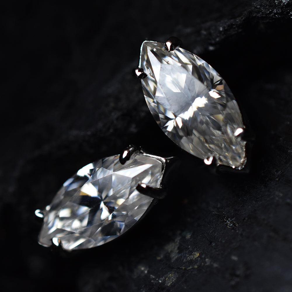 Synthetic Moissanite 13 Ct CERTIFIED White Marquise Gems Earring Pair Free Gift