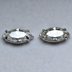 Synthetic Moissanite 13 Ct CERTIFIED White Marquise Gems Earring Pair Free Gift