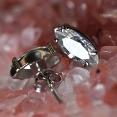Synthetic Moissanite 13 Ct CERTIFIED White Marquise Gems Earring Pair Free Gift
