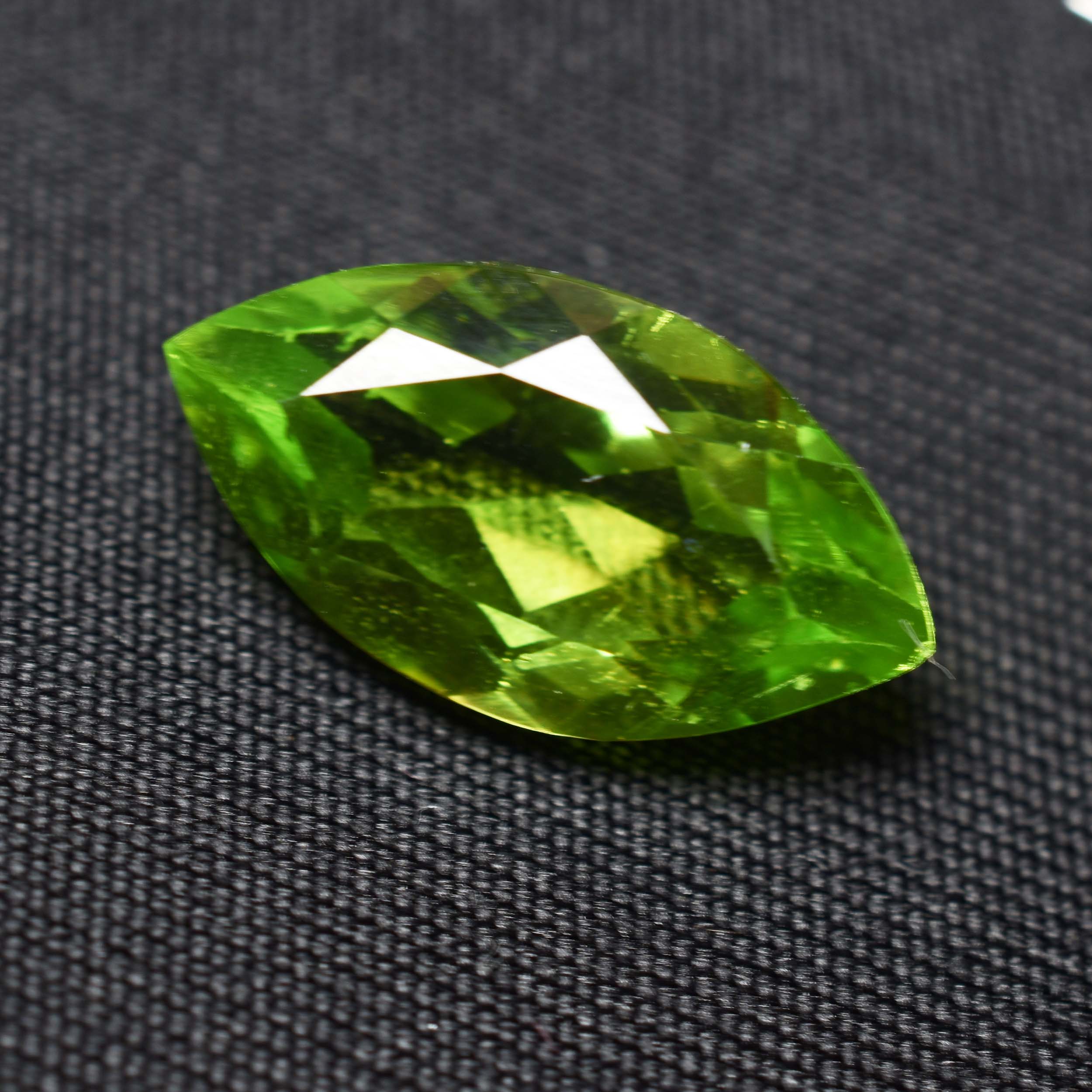 Natural CERTIFIED Finest Quality 10.55 Carat Peridot Green Marquise Cut Gemstone