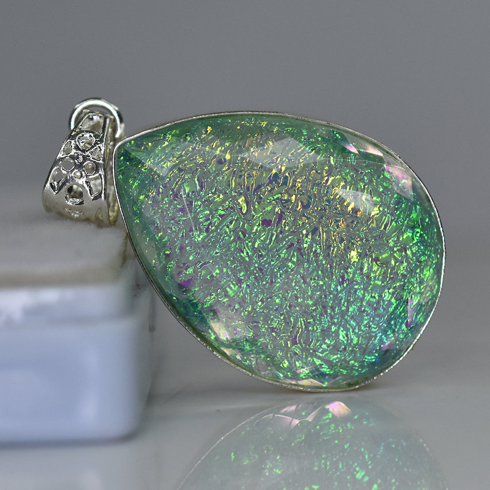 Lab Created Monarch Multicolor Opal 81.74 Ct Certified Pear Cut Pendant Gemstone