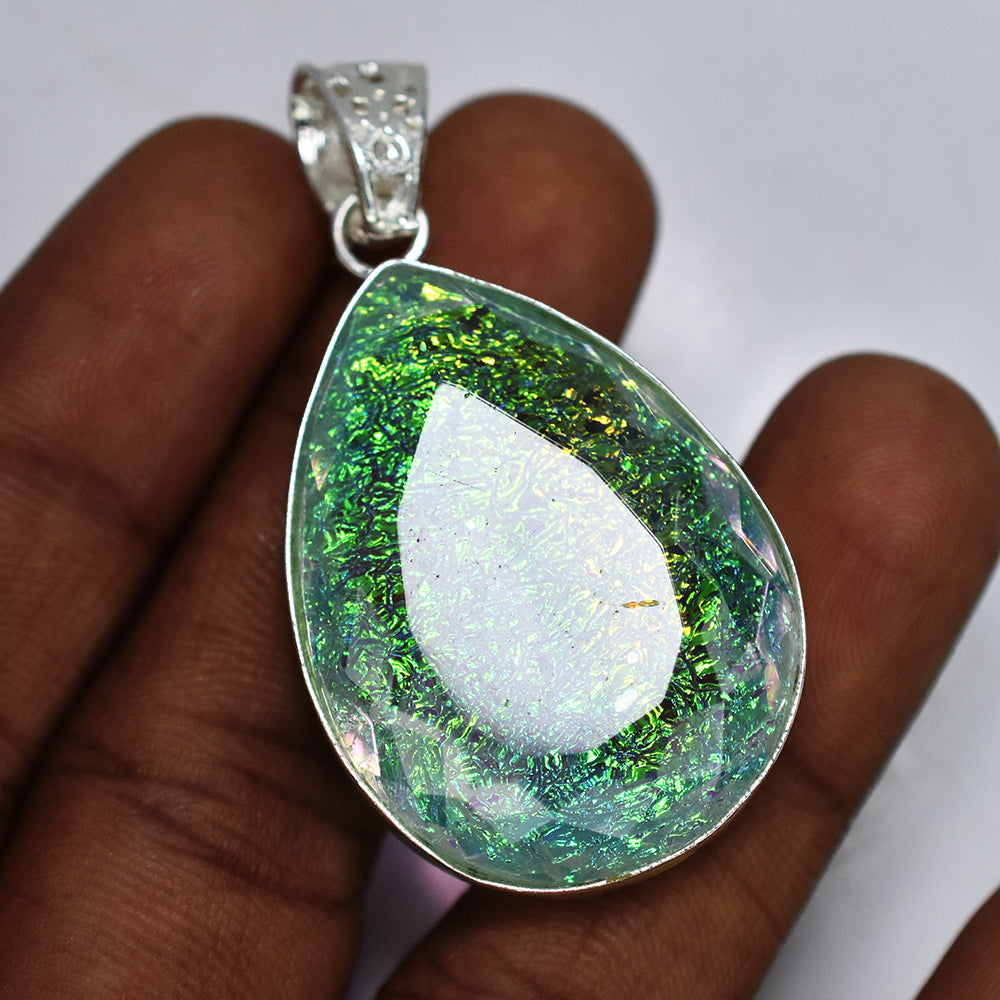 Lab Created Monarch Multicolor Opal 81.74 Ct Certified Pear Cut Pendant Gemstone