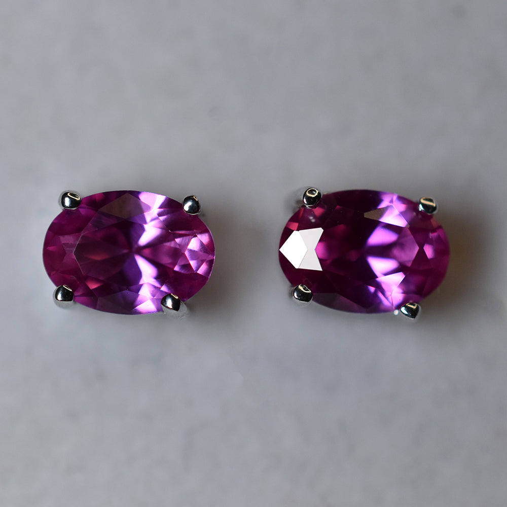 CERTIFIED Natural Pink Ruby Oval Gems Earring Pair 8.40 Ct 925 Sterling Silver