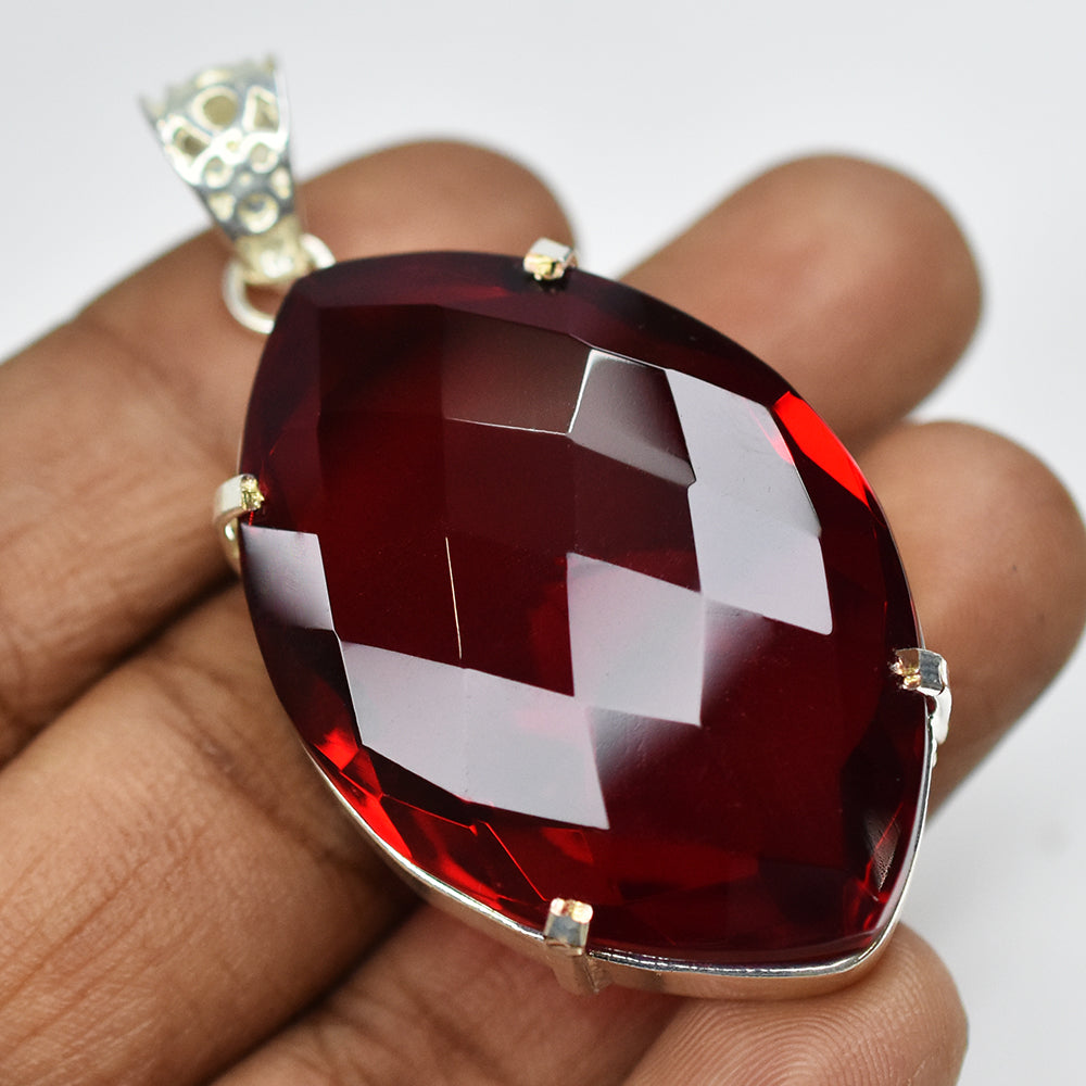 silver topaz pendant India