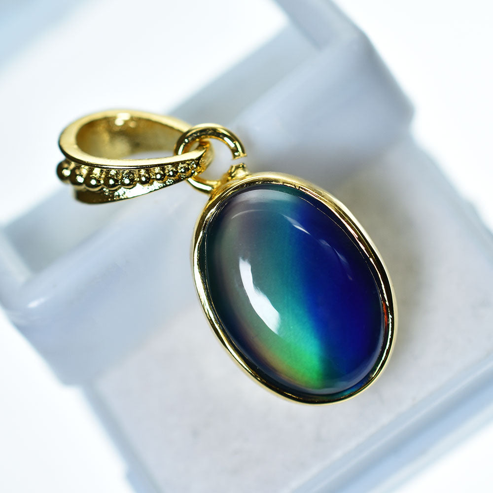 CERTIFIED Natural 15.90 Ct Opal 18K Gold Plated Multicolor Loose Gems Pendant