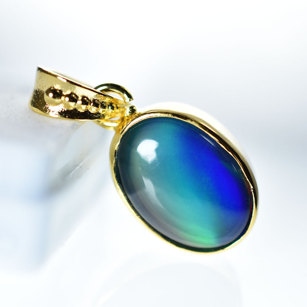 CERTIFIED Natural 15.90 Ct Opal 18K Gold Plated Multicolor Loose Gems Pendant