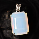 CERTIFIED 100 Ct Natural Multicolor Opal 925 Sterling Silver Emerald Pendant