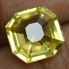 Ceylon Yellow Sapphire 6.65 Ct Natural Square CERTIFIED Earrings Loose Gemstone