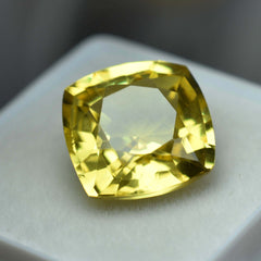 CERTIFIED Ceylon Sapphire Natural Square Cushion Yellow 8.70 Ct Loose Gemstone