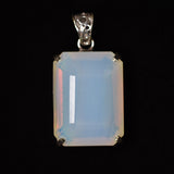 CERTIFIED 100 Ct Natural Multicolor Opal 925 Sterling Silver Emerald Pendant