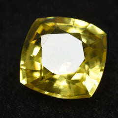 CERTIFIED Ceylon Sapphire Natural Square Cushion Yellow 8.70 Ct Loose Gemstone