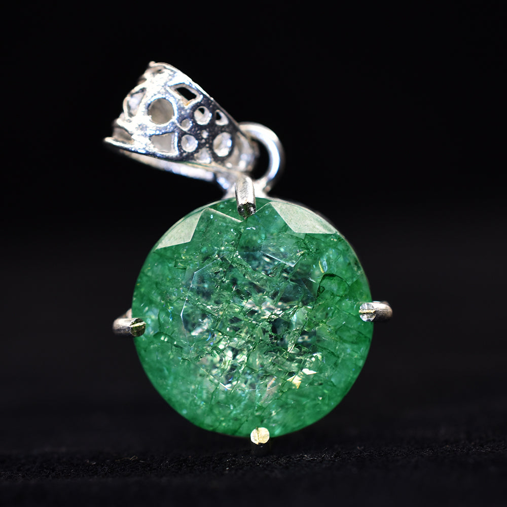 sterling silver emerald pendant