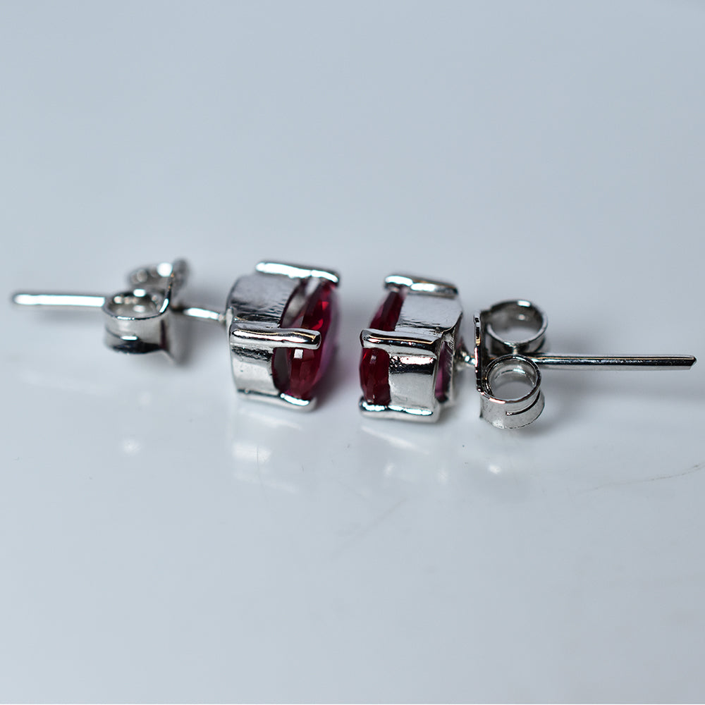 Mozambique CERTIFIED Pink Ruby 6x4 mm Natural Oval Cut Rare Gemstone Earrings