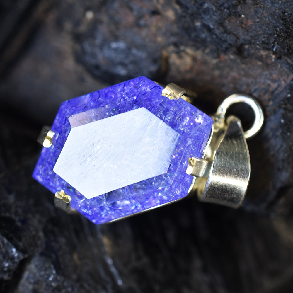 Fancy Cut 925 Sterling Silver 33.90 Ct Natural Sapphire CERTIFIED Gems Pendant