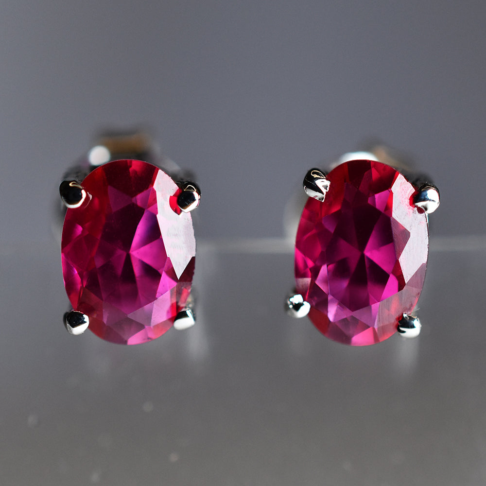 Mozambique CERTIFIED Pink Ruby 6x4 mm Natural Oval Cut Rare Gemstone Earrings