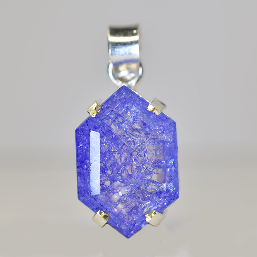 Fancy Cut 925 Sterling Silver 33.90 Ct Natural Sapphire CERTIFIED Gems Pendant